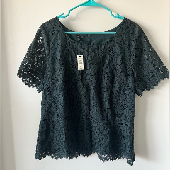 Talbots Green Lace Top - Picture 2 of 6